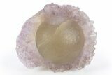 Botryoidal Yellow-Green Fluorite on Amethyst - India #305991-1
